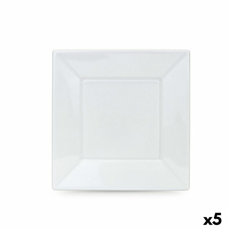 Lot d'assiettes réutilisables Algon Blanc Plastique 23 cm (5 Unités)