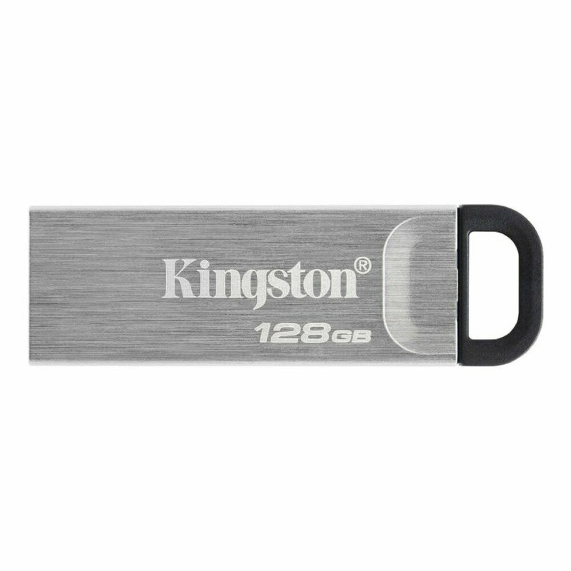 Clé USB Kingston DTKN/128GB Porte-clés Argenté Noir Argent 128 GB