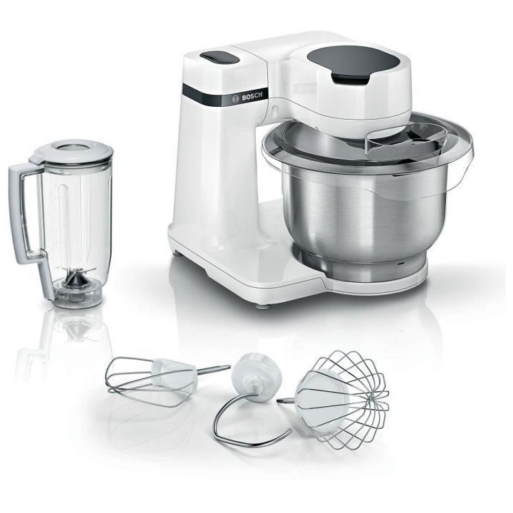 BOSCH Kitchen machine Serie 2 blanc -700W - Bol mélangeur inox 3,8 L