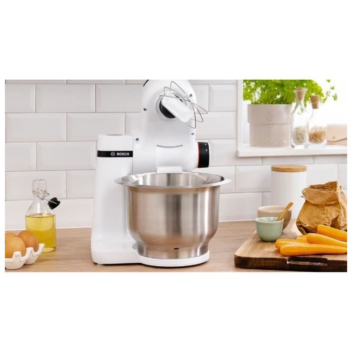 BOSCH Kitchen machine Serie 2 blanc -700W - Bol mélangeur inox 3,8 L