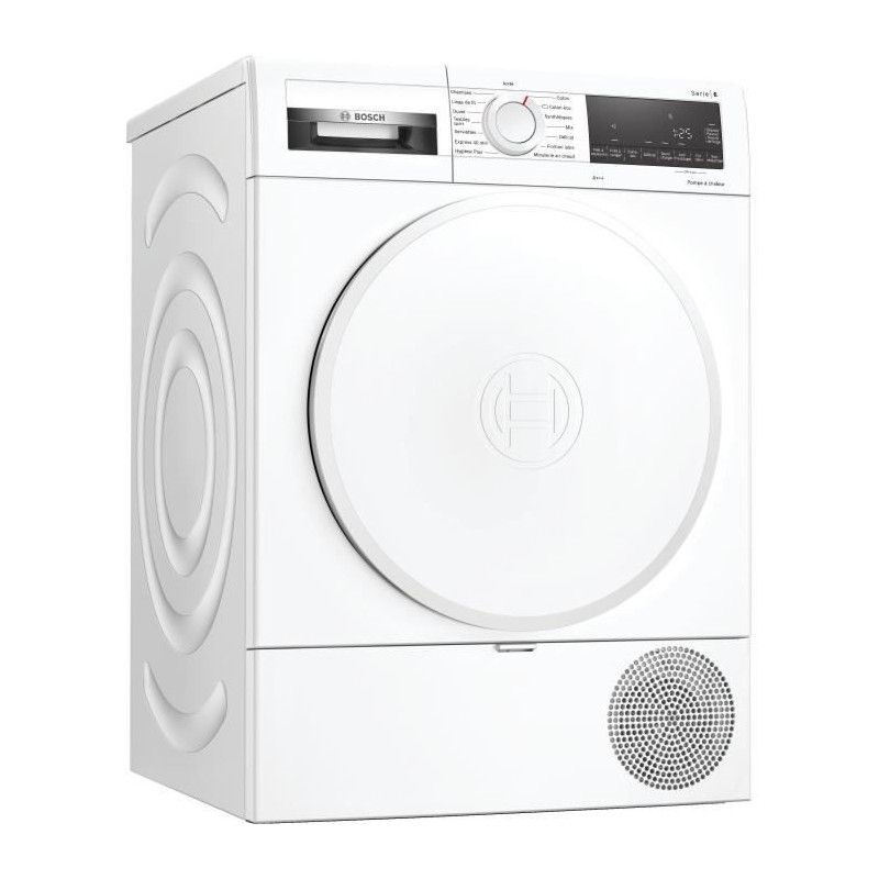 Seche-linge pompe a chaleur BOSCH WQG233D0FR SER6 - 8 kg - Classe A+++ - Blanc