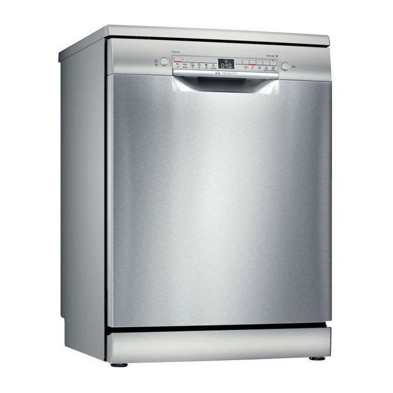 Lave-vaisselle pose libre BOSCH SMS2HTI79E Série 2 - 12 couverts - Induction - L60cm - 46dB - Silver/Inox