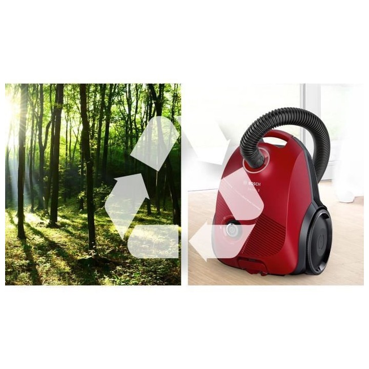 BOSCH GL20S - Aspirateur traîneau avec sac 3,5L - 600 W - 80 dB - 8m