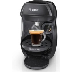 BOSCH machine Tassimo HAPPY (noire) + 3 packs de T-Discs offerts. Machine compacte automatique avec lecteur optique de codes bar