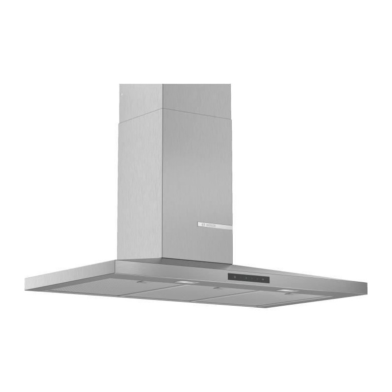 Hotte murale BOSCH DWQ96DM50 - L 90 cm - Evacuation / Recyclage - 610 m3 air / h - 70 dB max en intensif - 4 vitesses - Inox