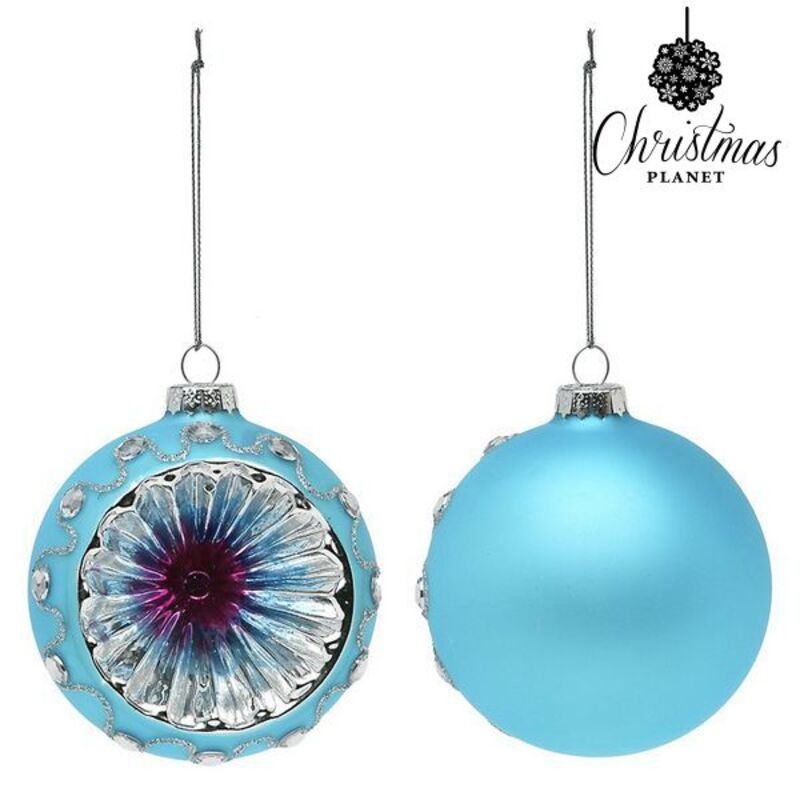 Boules de Noël 8 cm (2 uds) Verre Bleu