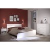 PARISOT Ensemble chambre lit 140x190 cm + 2 chevets + 1 commode - Blanc - BOSTON