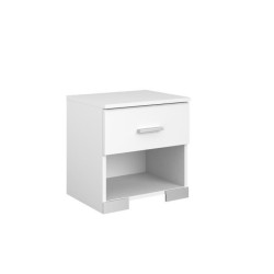 PARISOT Ensemble chambre lit 140x190 cm + 2 chevets + 1 commode - Blanc - BOSTON