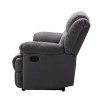 Canapé relax manuel - 3 places - TERRENCE - En microfibre grise - L 215 x P 169 x H 102 cm