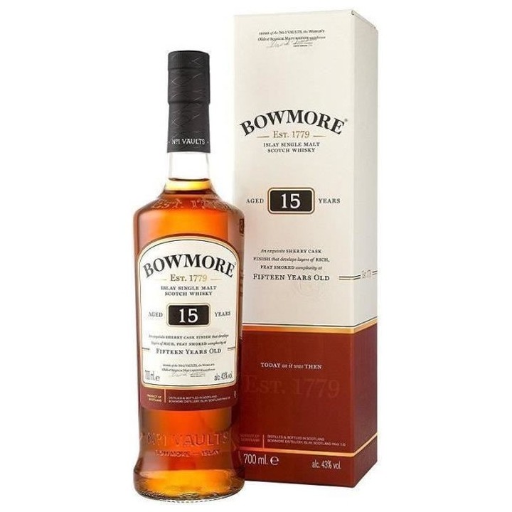 Whisky Bowmore 15 ans Darkest - Islay Single malt scotch whisky - Ecos