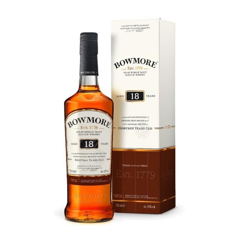 Bowmore 18 Ans - Islay Single Malt Scotch Whisky - Sous étui - 40,0% Vol. - 70cl