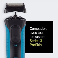 Braun Series 3 ProSkin Piece De Rechange Pour Rasoir Électrique Argentée, Compatible avec les rasoirs Series 3, 32S