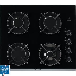 BRANDT BPG6413B Plaque de cuisson gaz - 4 foyers - L 51 x P 58 cm - Re