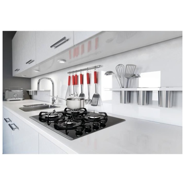 BRANDT BPG6413B Plaque de cuisson gaz - 4 foyers - L 51 x P 58 cm - Re