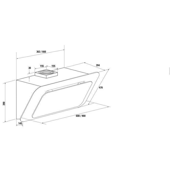 Hotte murale BRANDT BHV6961B - L 90 cm - Noir - Évacuation / Recyclag