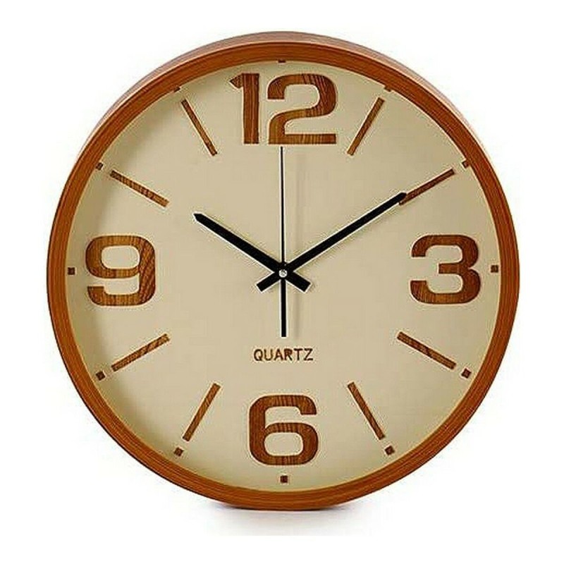 Horloge Murale Marron Métal Verre Plastique 40 x 5 x 40 cm