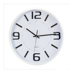 Horloge Murale Verre Noir Blanc Plastique 33 x 4 x 33 cm