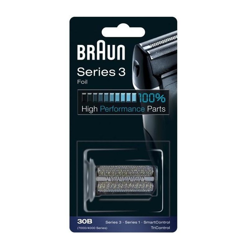 Braun Series 3 Piece de Rechange Pour Rasoir Électrique Noir, Compatible avec les rasoirs Series 3, 30B