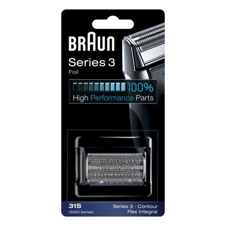 Braun Series 3 Piece De Rechange Pour Rasoir Électrique Argentée, Co