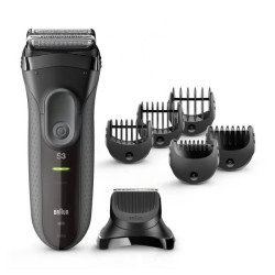 BRAUN SERIES 3 SHAVE&STYLE 3000BT Rasoir électrique avec tondeuse a barbe - Noir