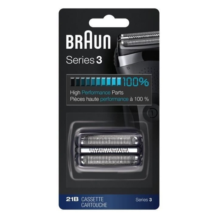 Braun Series 3 Tete De Rechange 21B Pour Rasoir Électrique - Noir