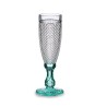 Coupe de champagne Diamant Transparent Turquoise verre 185 ml