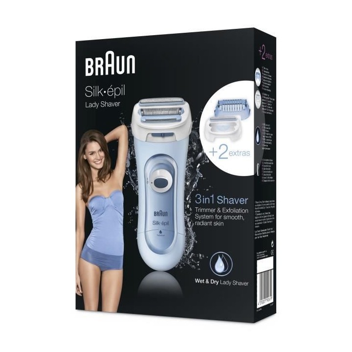 BRAUN Silk-épil Lady Shaver 5-160 Rasoir électrique - Femme - 3 en 1