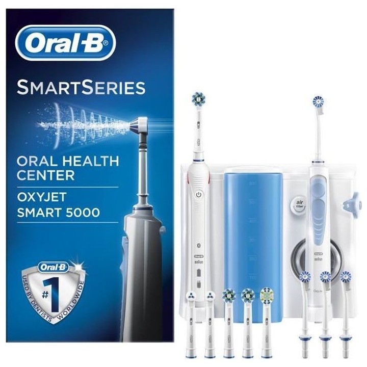 Oral-B Smart 5000 + Oxyjet Kit Brosse a Dent Electrique Rechargeable,