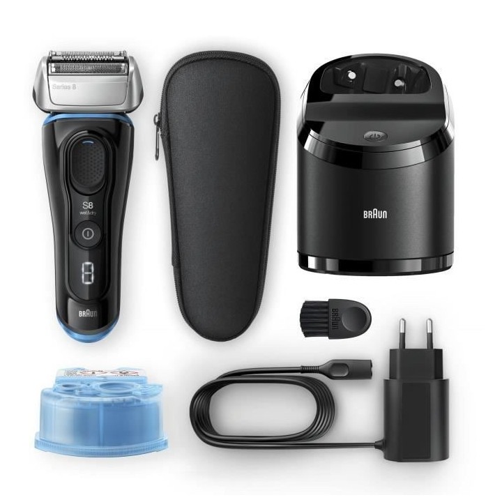 BRAUN Rasoir Électrique Series 8 8365cc - Barbe Homme - Station Clea