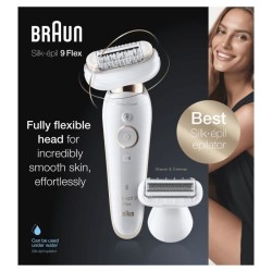 Braun Silk-épil 9 Épilateur Électrique Femme, Une Épilation Longue Durée, Blanc, Tete de Rasoir+Tondeuse, 9002 3D