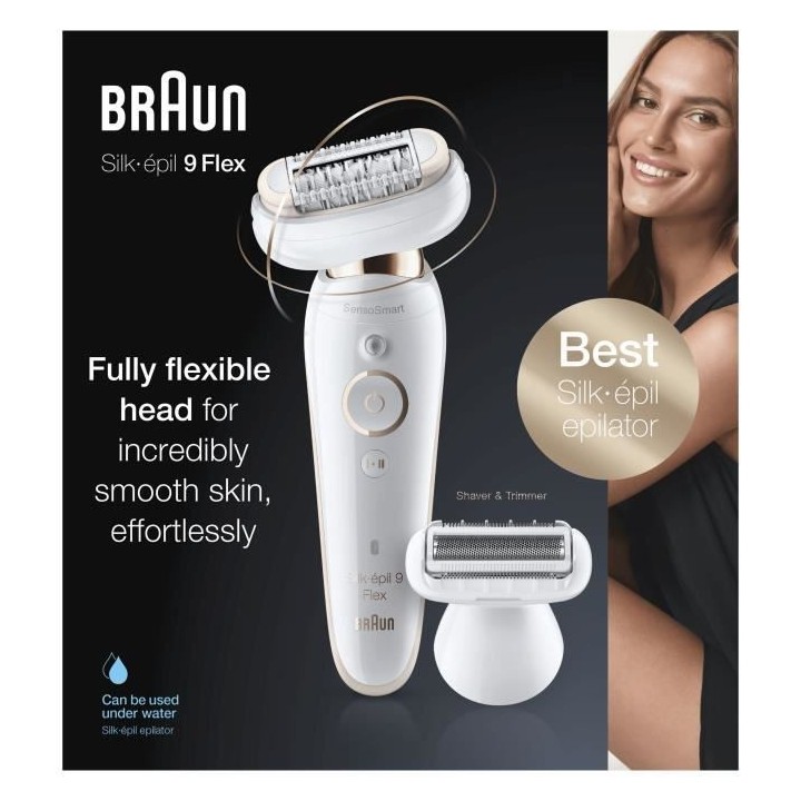 Braun Silk-épil 9 Épilateur Électrique Femme, Une Épilation Longu