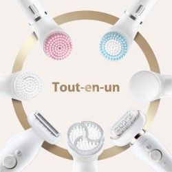 Braun Silk-épil 9 Coffret Beauté & Spa Epilateur Electrique Femme Blanc/Doré, Brosses Exfoliantes, Éponge Maquillage, 9-100