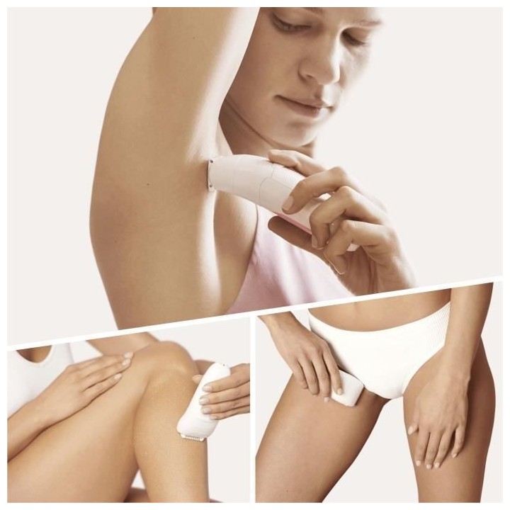 Braun Silk-épil 5 Épilateur Électrique Femme, Blanc/Rose, Tete De