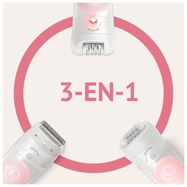 Braun Silk-épil 5 Épilateur Électrique Femme, Blanc/Rose, Tete De