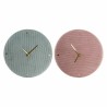 Horloge Murale DKD Home Decor Vert Rose 40,5 x 5,5 x 40,5 cm (2 Unités)