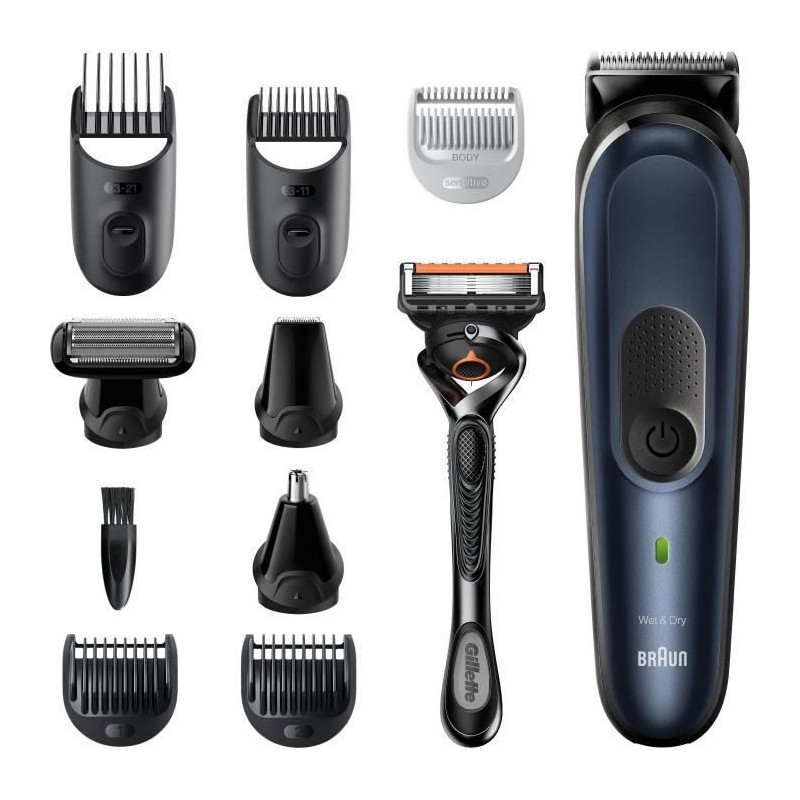 Braun 7 MGK7330, Tondeuse a Barbe 10-En-1 Pour Homme, Tondeuse Pour Visage, Cheveux, Corps