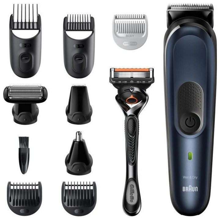 Braun 7 MGK7330, Tondeuse a Barbe 10-En-1 Pour Homme, Tondeuse Pour Vi