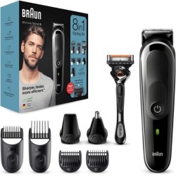 Braun 5 MGK5360, Tondeuse a Barbe 8-En-1 Pour Homme, Tondeuse Pour Visage, Cheveux