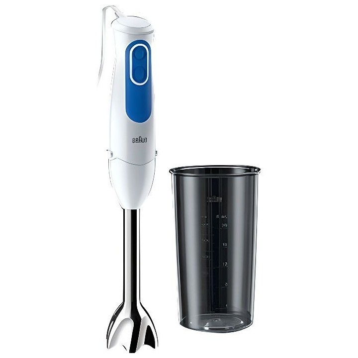 BRAUN MQ3000WH Mixeur plongeant Smoothie Plus - Blanc et Bleu