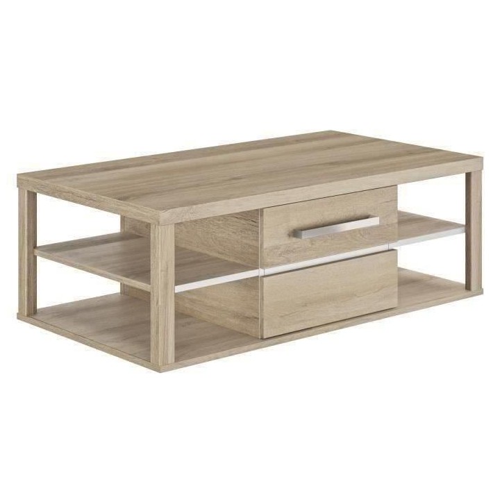 Table basse OLERON - 1 porte - Décor chene - Made in France - L 110 x