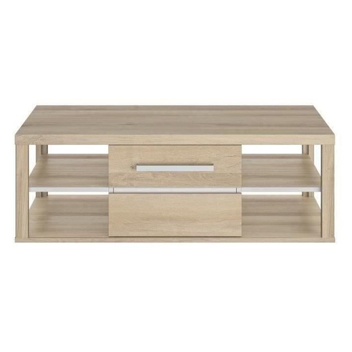 Table basse OLERON - 1 porte - Décor chene - Made in France - L 110 x