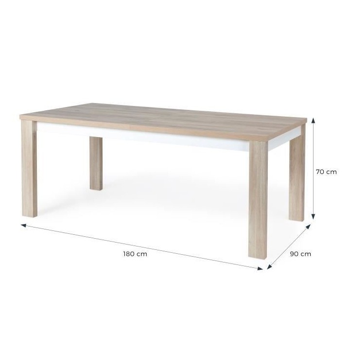 Table extensible OLERON - 8/10 personnes - Décor chene - Made in Fran