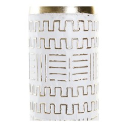 Vase DKD Home Decor Doré Métal Blanc Oriental (14,5 x 14,5 x 85 cm)