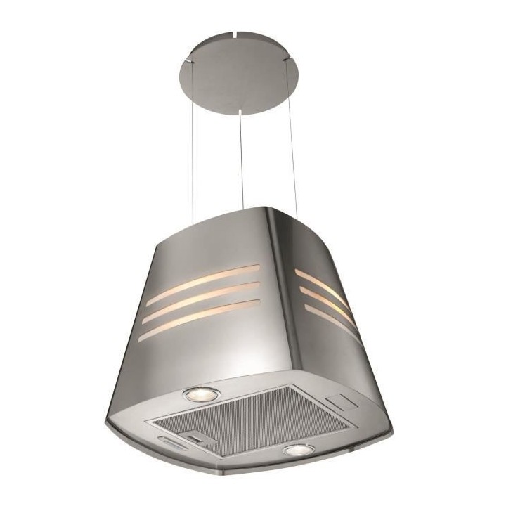 Hotte ilot BRANDT AD1079X L 47,9 cm - Inox - Recyclage - Débit d'air