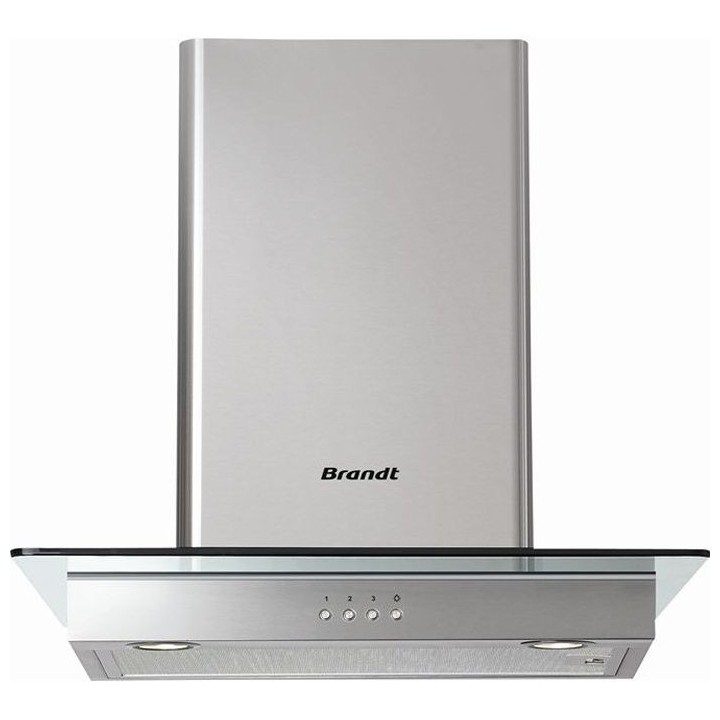 Hotte décor murale BRANDT AD1186X - Larg 60cm - Évacuation / Recycla