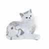 Figurine Décorative DKD Home Decor Blanc Argenté Résine Chat Romantique 15 x 7,5 x 14 cm