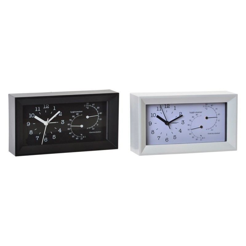 Horloge de table DKD Home Decor 8424001495740 Réveil Blanc Noir Plastique Loft 20 x 5,5 x 11 cm (2 Unités)