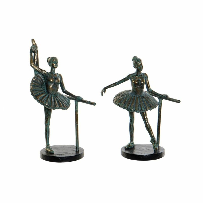 Figurine Décorative DKD Home Decor Vert Doré Résine Romantique Danseuse Classique 15 x 11 x 22 cm