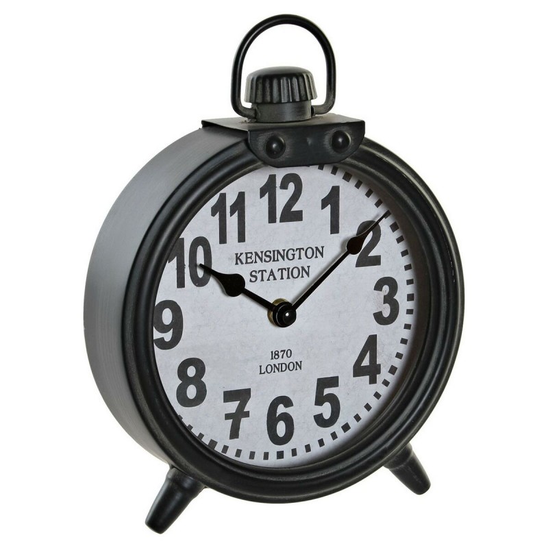 Horloge de table DKD Home Decor Gris foncé Fer 18,5 x 5,5 x 26 cm