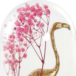 Figurine Décorative DKD Home Decor Doré Flamant rose 11 x 11 x 22 cm Noir Rose Tropical